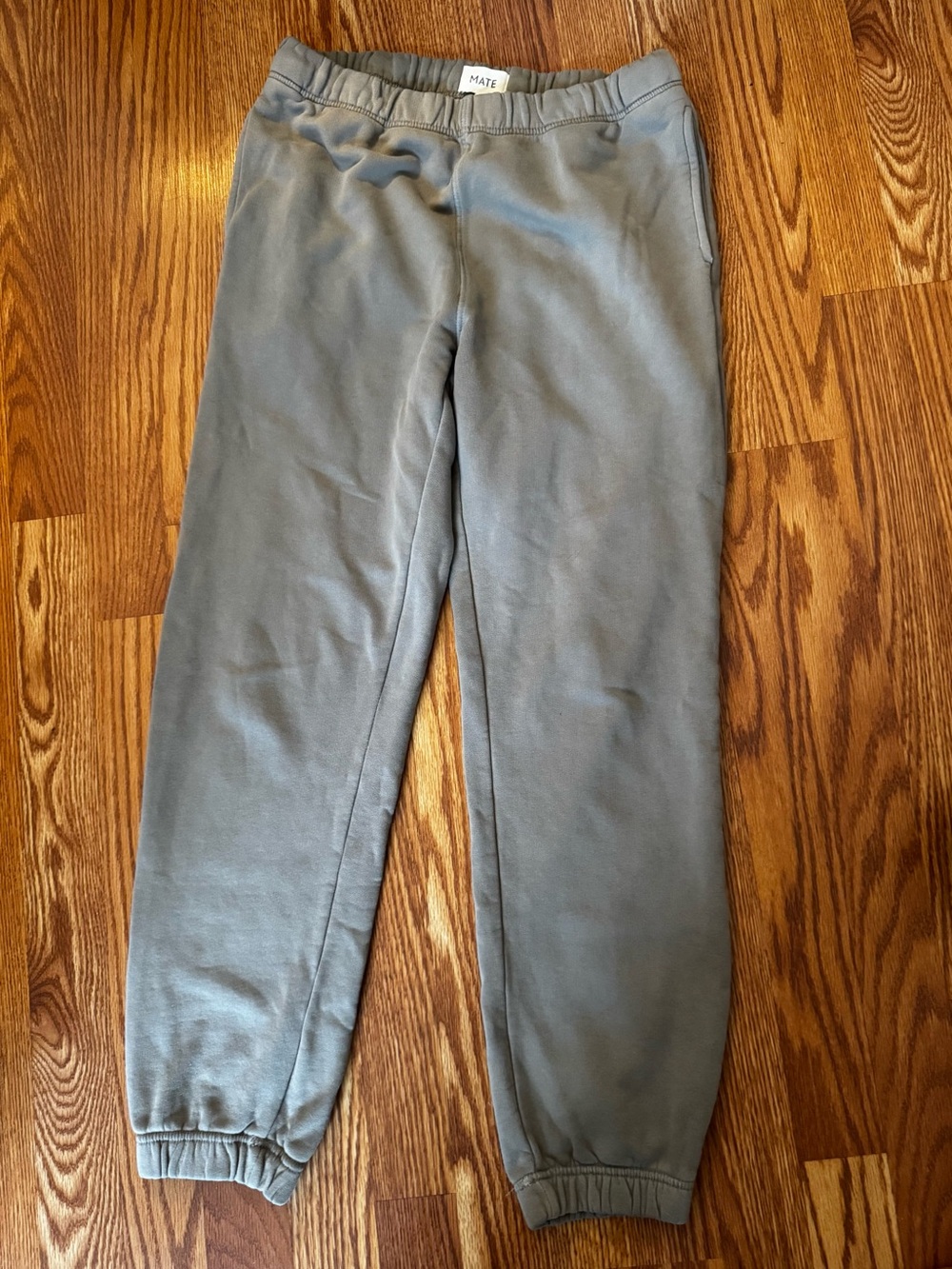 MATE the Label Organic Cotton Joggers Small Gray/ mushroom color Sweatpants